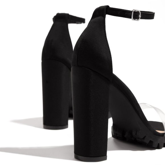 NEW๐ฅ Transparent Open Toe Heel Sandal Ankle Strap - Picture 8 of 9